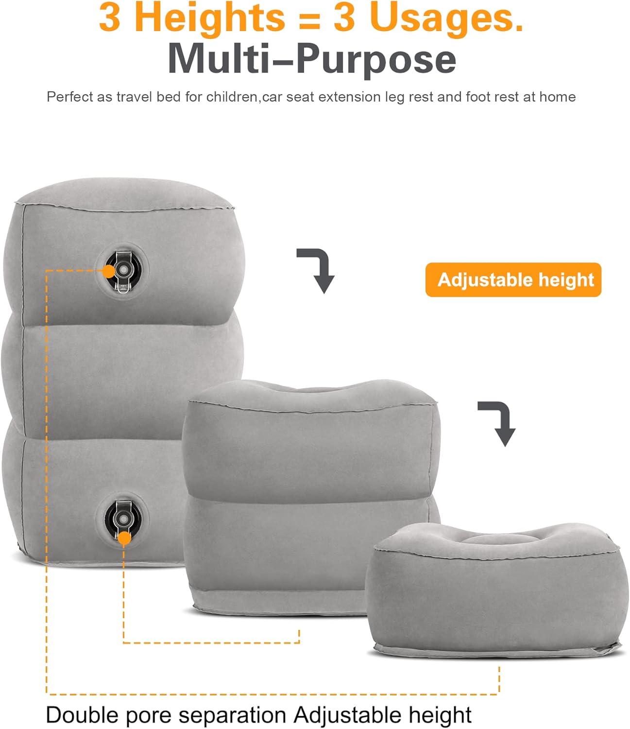 TrekRest memory foam travel footrest in use during a flight